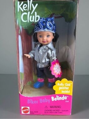 Mattel Kelly Club Biker Baby Belinda Doll in Blue and Silver Outfit